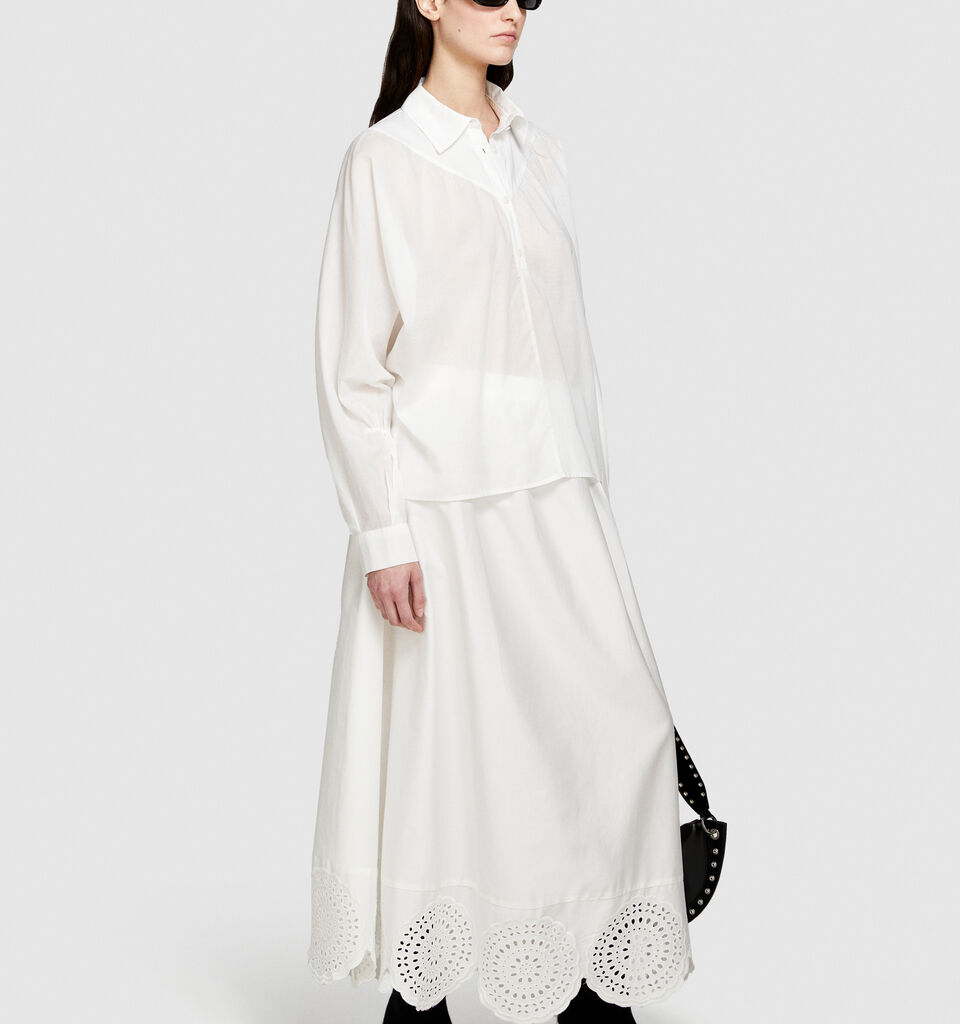 Oversized blouse - women's blouses - White | Sisley image number 2